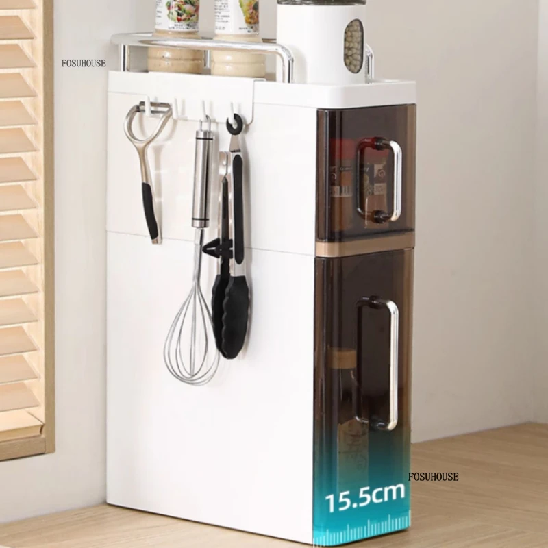 Layer Kitchen Spice Racks Pull-Out Spice Organizer Shelf Household Multi-Functional Oil Salt Sauce and Vinegar Storage 6