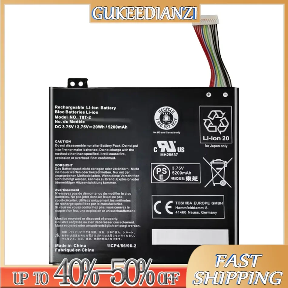 

T8T-2 5200mAh аккумулятор для Toshiba Satellite Click Mini L9W-B A000381560, T10TC, T8T-2 3,75 V 20WH