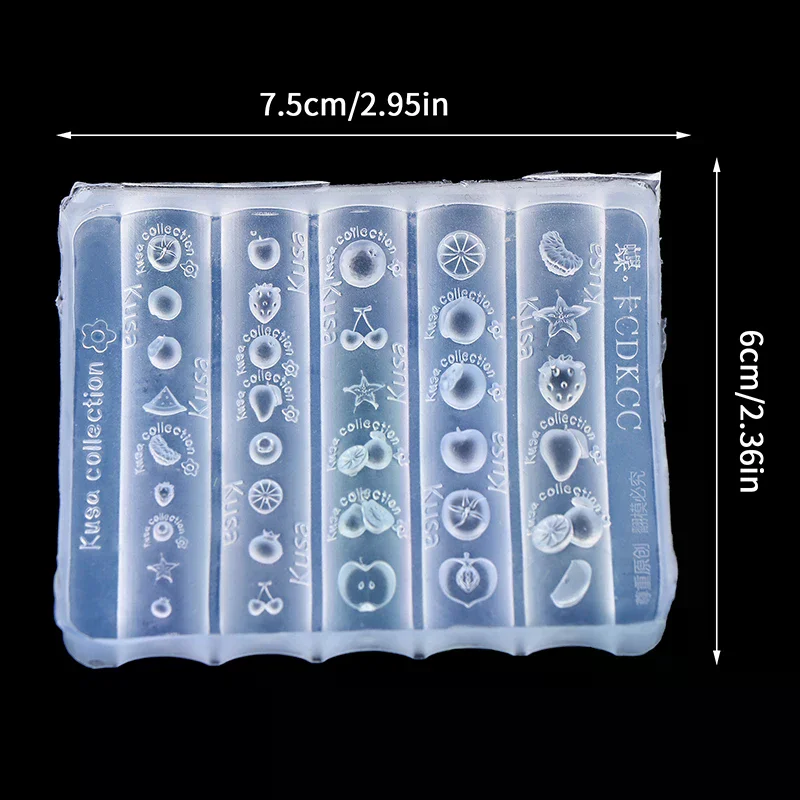 مسمار قالب من السيليكون الإغاثة الفاكهة الفراولة البرتقال شكل نحت منحني مسمار الفن قالب ثلاثية الأبعاد شفافة مسمار الفن زينة DIY بها بنفسك