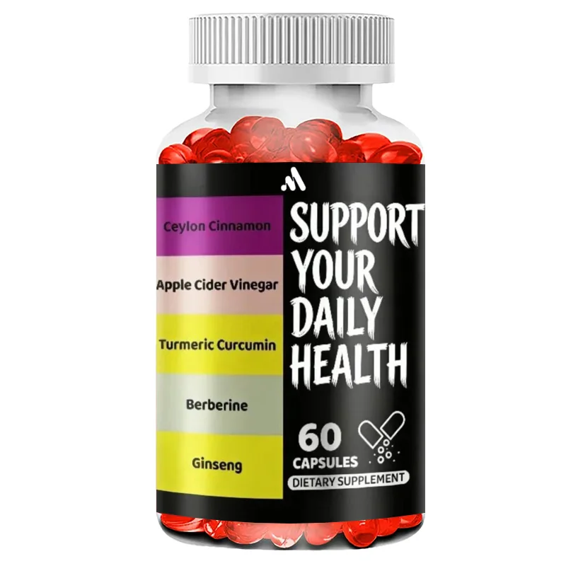 

Apple Cider Vinegar Capsules Containing Turmeric, Curcumin, Ceylon Cinnamon, Berberine, Ginseng Supplements -60 Capsules