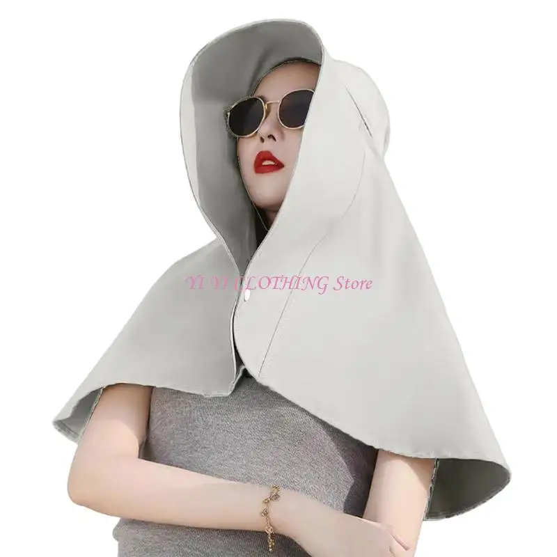 N5KF Women Coverage Coverage Sun Hat with Sun Protections Shield Shield Shawr Hat لنشاط في الهواء الطلق وارتداء إجازة الشاطئ #5