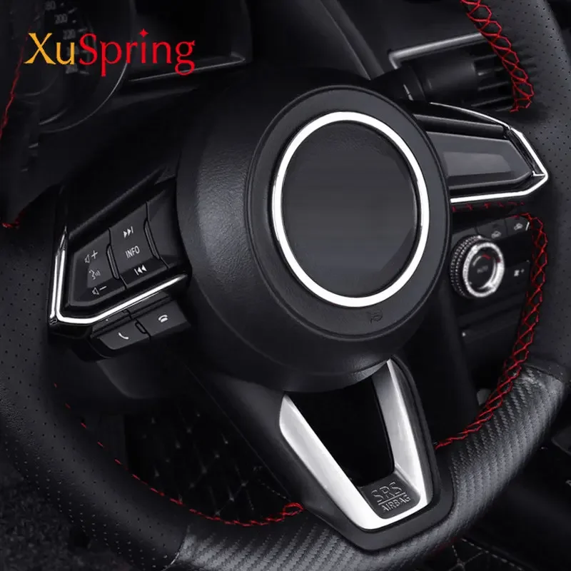 ABS Painting Steering Wheel Trim Stickers Decorative Circle Bezel Garnish For Mazda CX-5 CX5 2017-2022 2023 2024 KF Car-styling