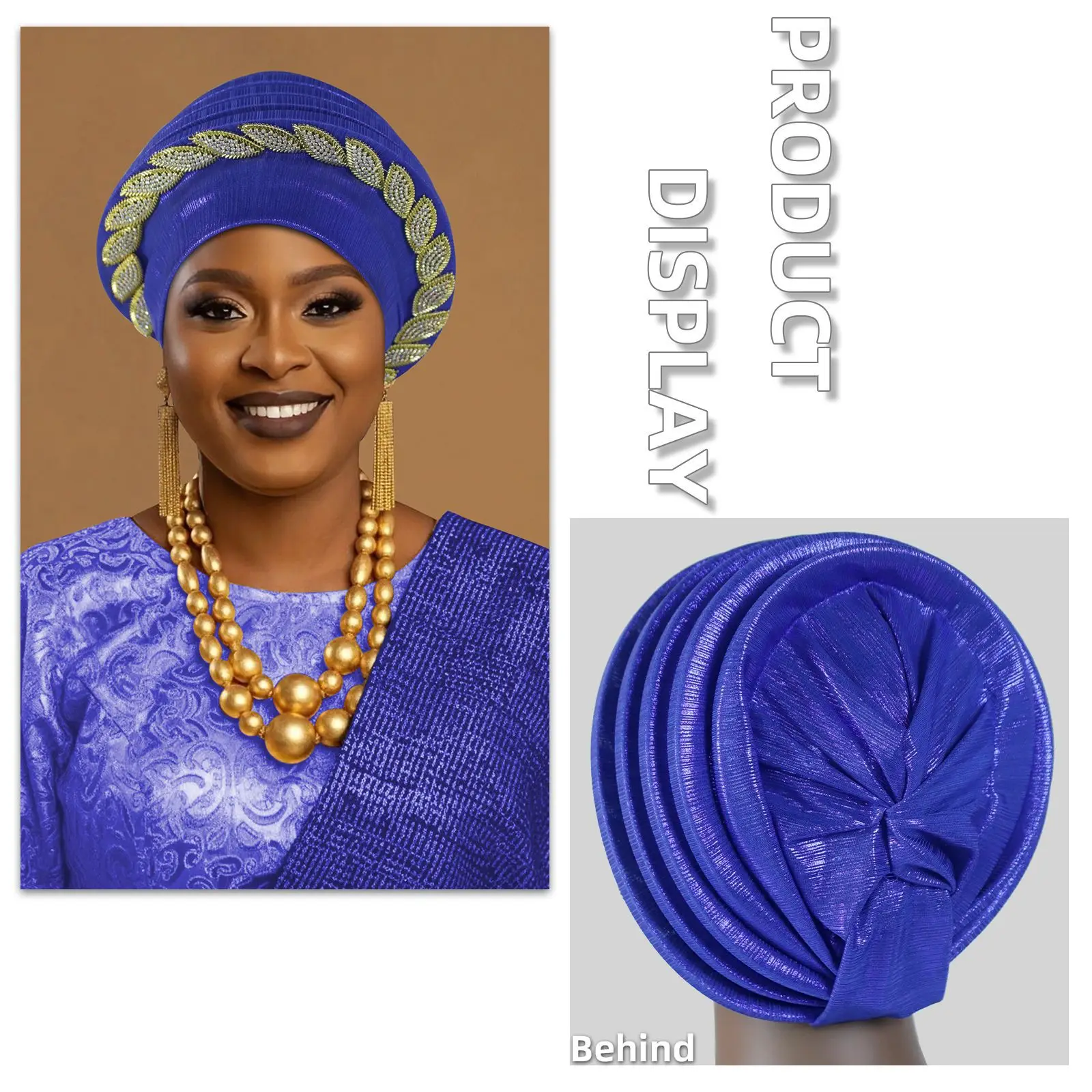 

2026 Wedding Geles Diamonds African Headtie Auto Gele Turban for Women Muslim Headwear Headpiece Female Party Head Wraps Prom