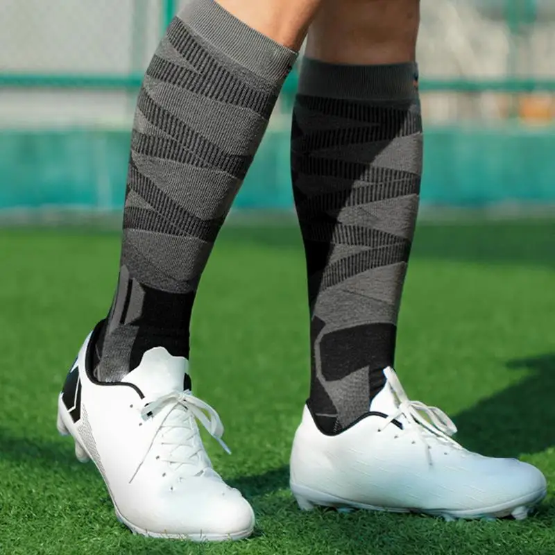 Chaussettes de sport anti-aldes pour hommes et femmes, chaussettes au-dessus du genou, football, course à pied, basket-ball, cyclisme