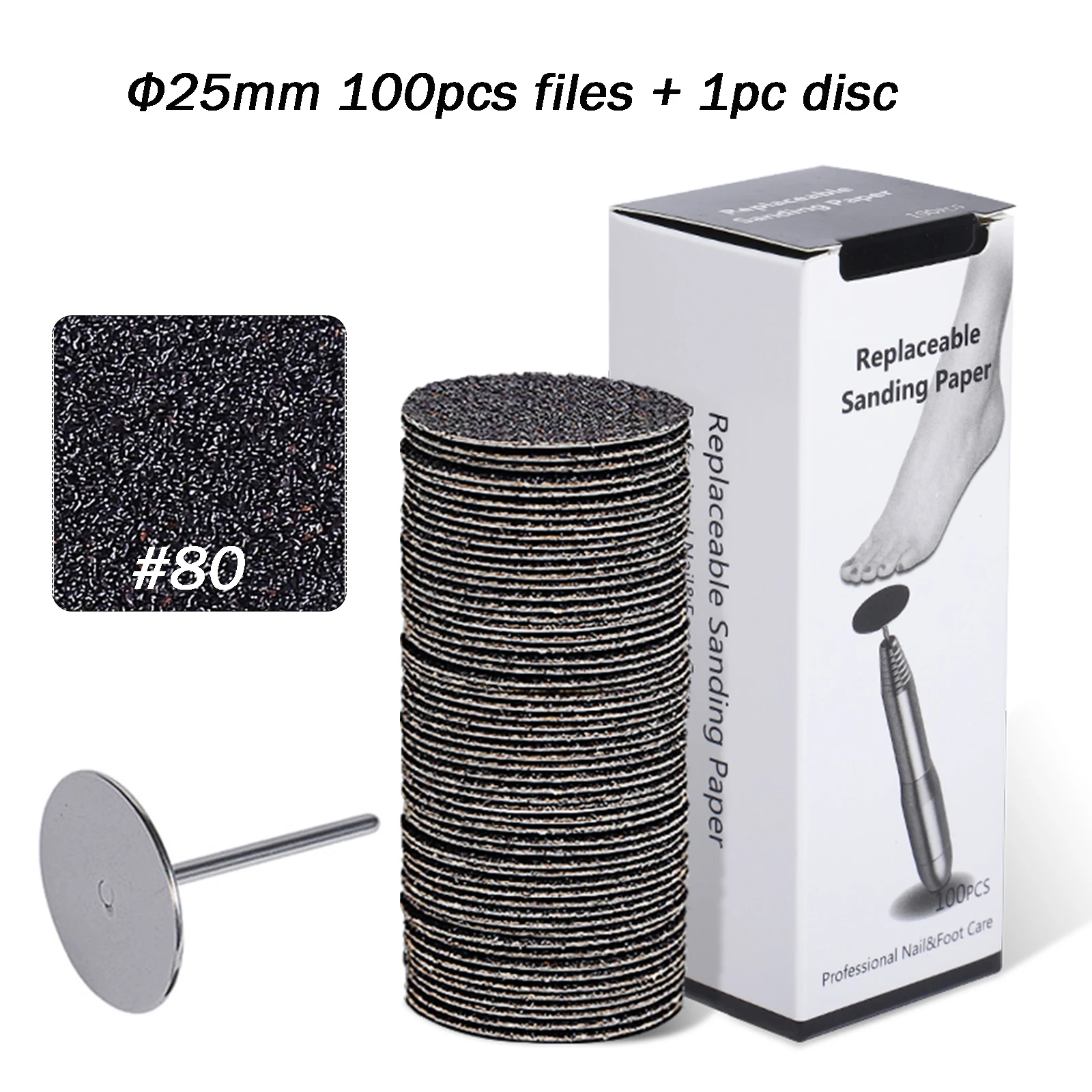 Fuß tote Haut Sandpapier Smart Wheel Pediküre Scheibe Datei Maniküre Werkzeug austauschbare Sandpapier Nagel haut Kallus entferner 25mm