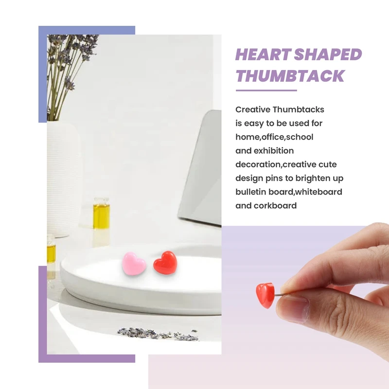Канцелярская кнопка, 50 шт., красные кнопки для досок объявлений, розовые милые настенные кнопки, декоративные для пробковой доски для дома и офиса