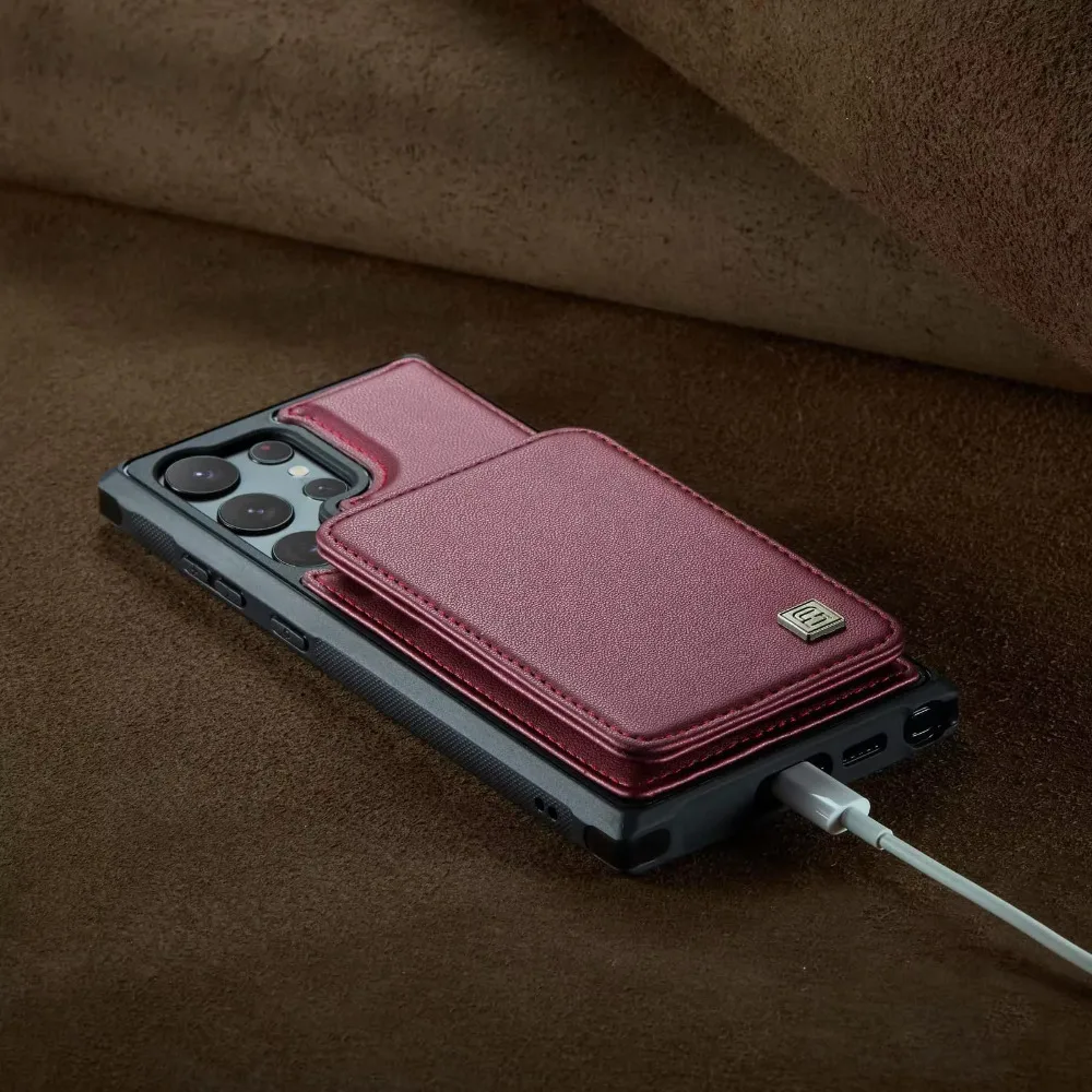 حافظة هاتف جلدية لهاتف سامسونج جالاكسي S25 Ultra S24 S23 FE S22 S21 Plus A54 A34 A15 A35 A55 A16 5G مع غطاء حامل البطاقة