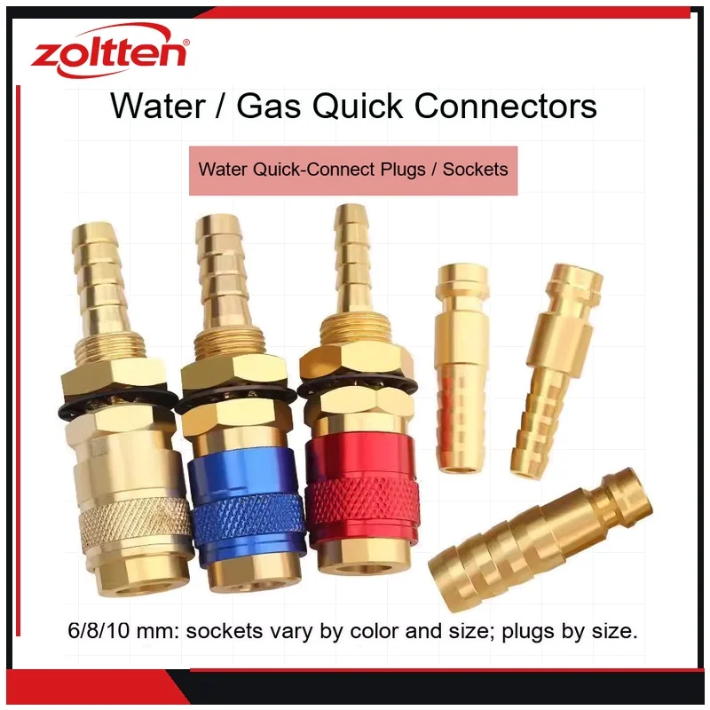 TIG Torch Gas Hose Quick Connectors for Oxygen Acetylene with 4-Fen Thread Conversion Fittings