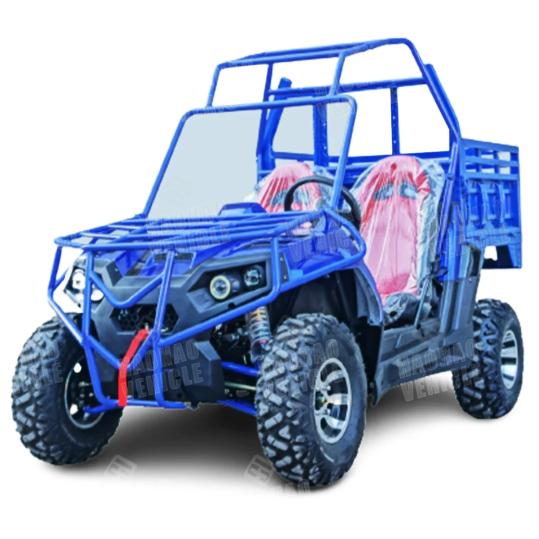 2200W Electric Farm UTV with Trailer Quad Bike 60V Brushless Hub Motor 50Ah Lithium Auto Cluch Shaft Drive for Adults