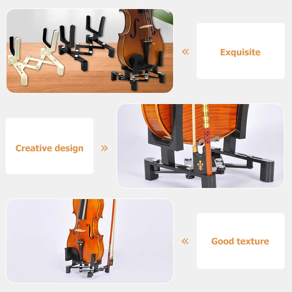 

Violin Stand Folding Professional Portable Floor Holder Support Stretchable Rack Creative Design Sturdy Durable Fiddle Bracket