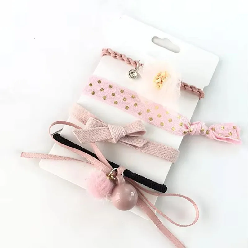 5pcs/set Women Elastic Hair Bands Girls Fashion Printed Flower Star Lace Hair Tie Rope Leopard Ponytail Holder Hair Accessories