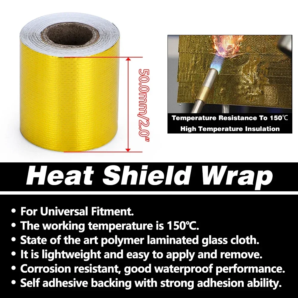 5m 10m Car Motorcycle Exhaust Tape Turbo Heat Wrap Pipe Header Heat Insulation Roll Tape Heat Exhaust Thermal Wrap for Car Motor