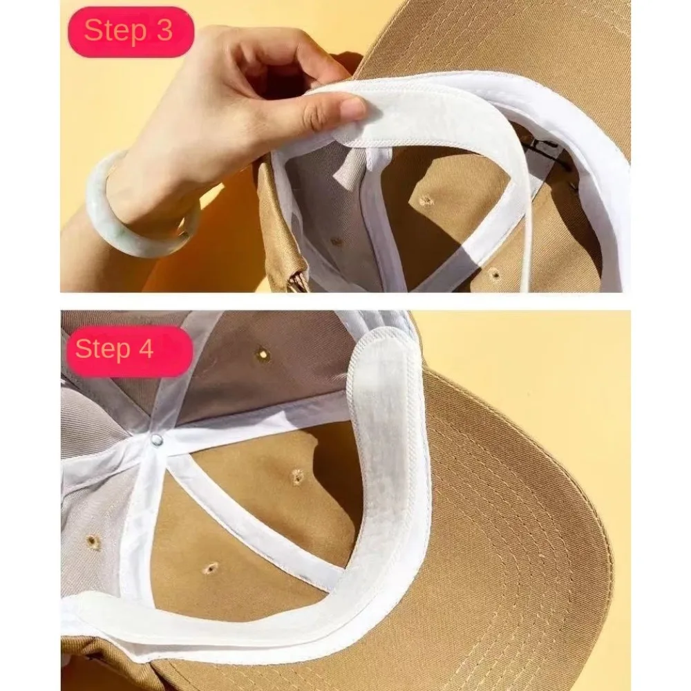 20PCS White Sweat Absorber Liner Pads Disposable Long Strip Sweat Sweatband Invisible Cloth Hat Size Reducer Strip Women