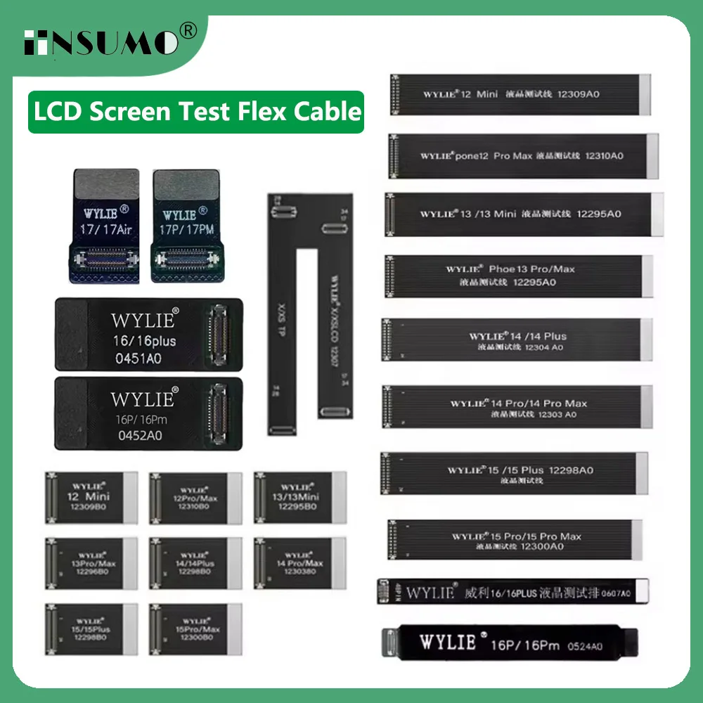 

WYLIE Extension LCD Screen Display Test Flex Cable For 17 Pro Max 16 15 14 13 12 Plus Touch Digitizer Extension Testing Repair