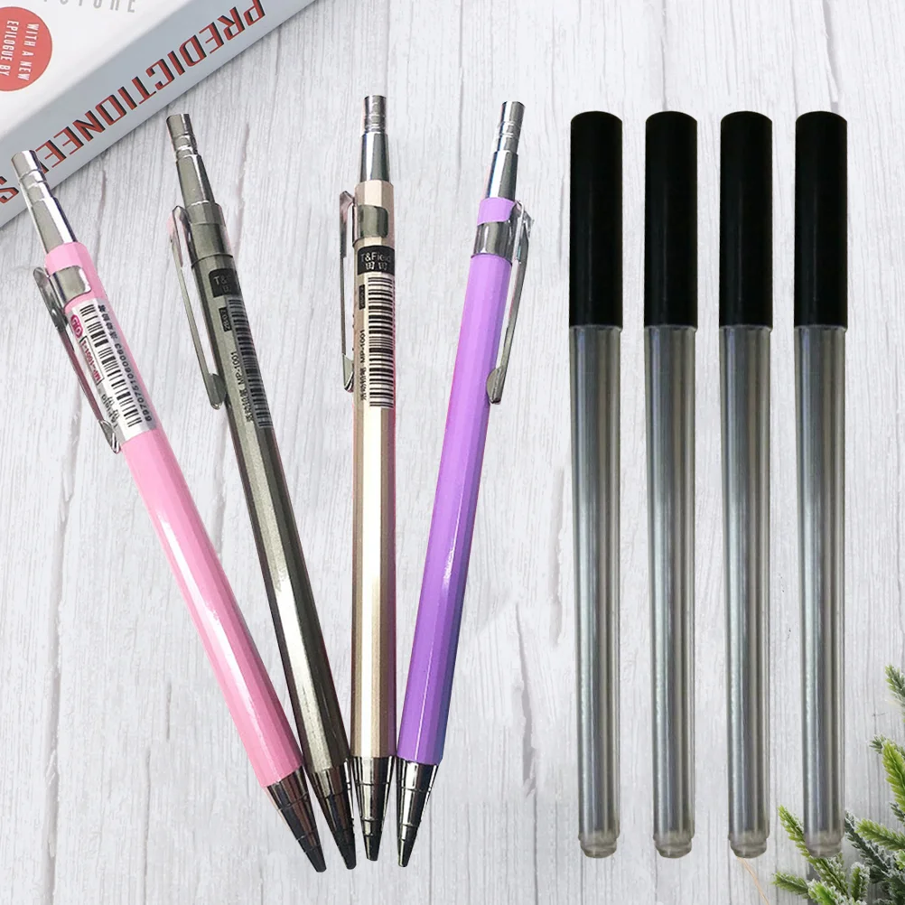 

4 Boxes Break Resistant Pencil Lead Mechanical Core Refills Automatic Replacement Student