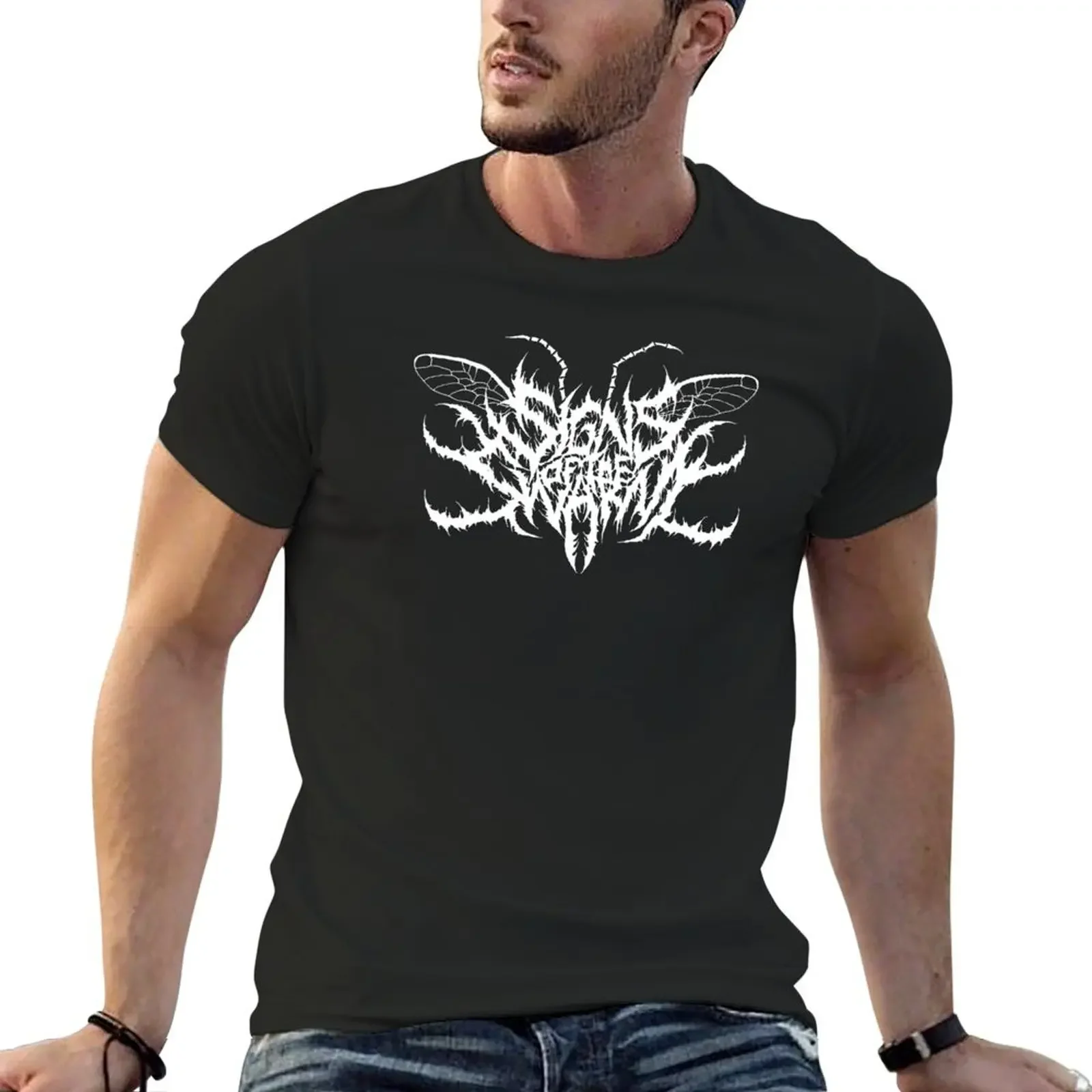 SIGNS OF THE SWARM - BAND - WHITE T-Shirt cotton graphic tees valentines boutique clothes heavy weight t shirts for men