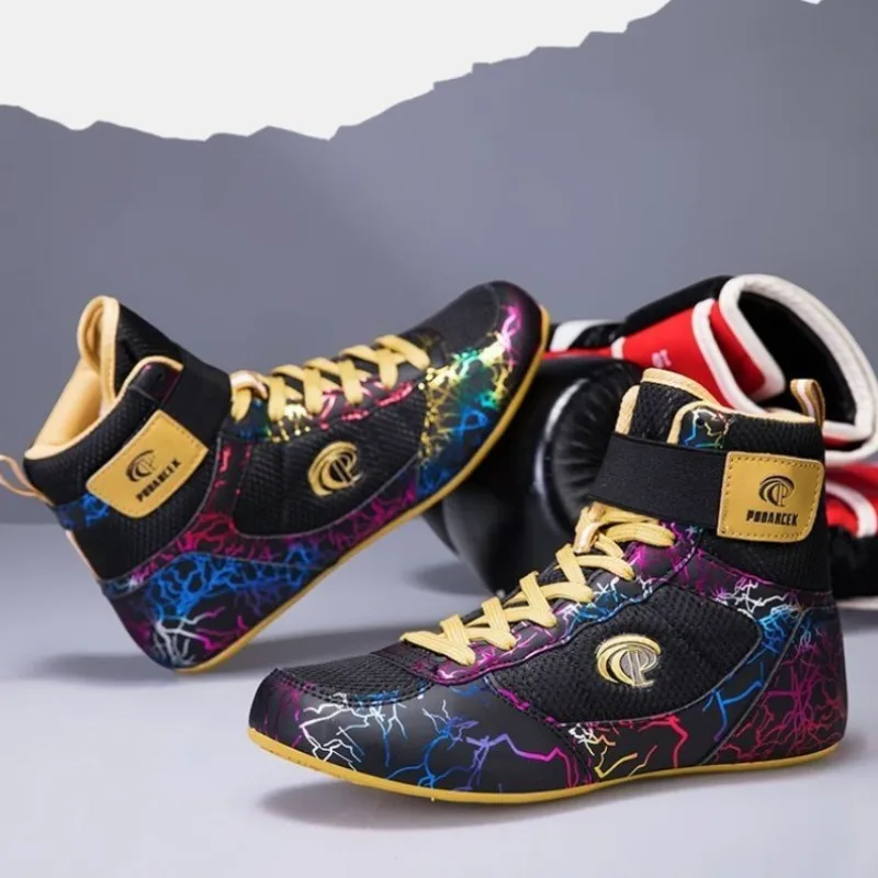 2026 New Trend Wrestling Boots Men Anti-Slip Boxing Shoes for Mans Unisex Fighting Shoes for Men High Top Boxing Fighting Boots