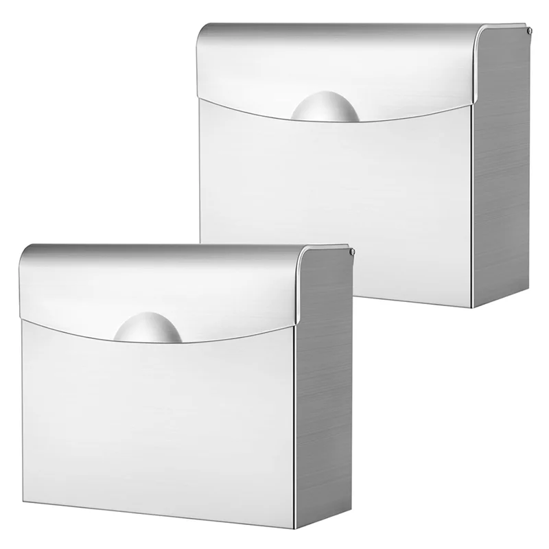 

A69esanitary Napkin Receptacle Stainless Steel 2 Pcs Tampon Disposal Bin Wall Mounted