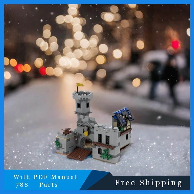 788-onderdelen Moc Middeleeuws kasteel Modulair model Bouwstenen DIY-sets Onderwijs Assemblage Bakstenen Speelgoed Kind Kerstverjaardagscadeaus