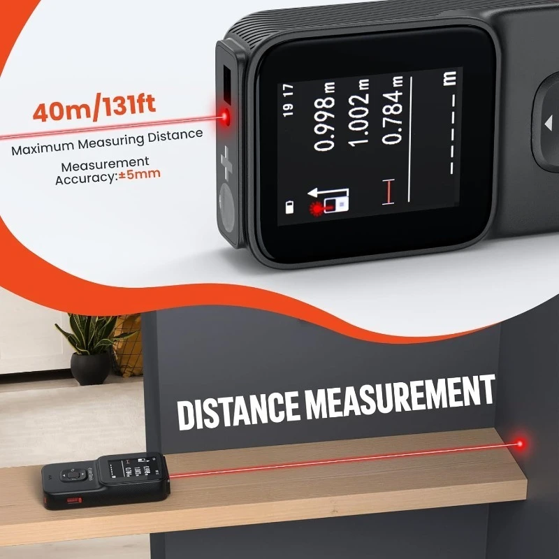 스터드 파인더 5 in 1 벽 스캐너 (금속, 목재, 파이프, 에어컨 배선 탐지), 길이, 면적, 부피 측정 도구, 스터드 빔 탐지