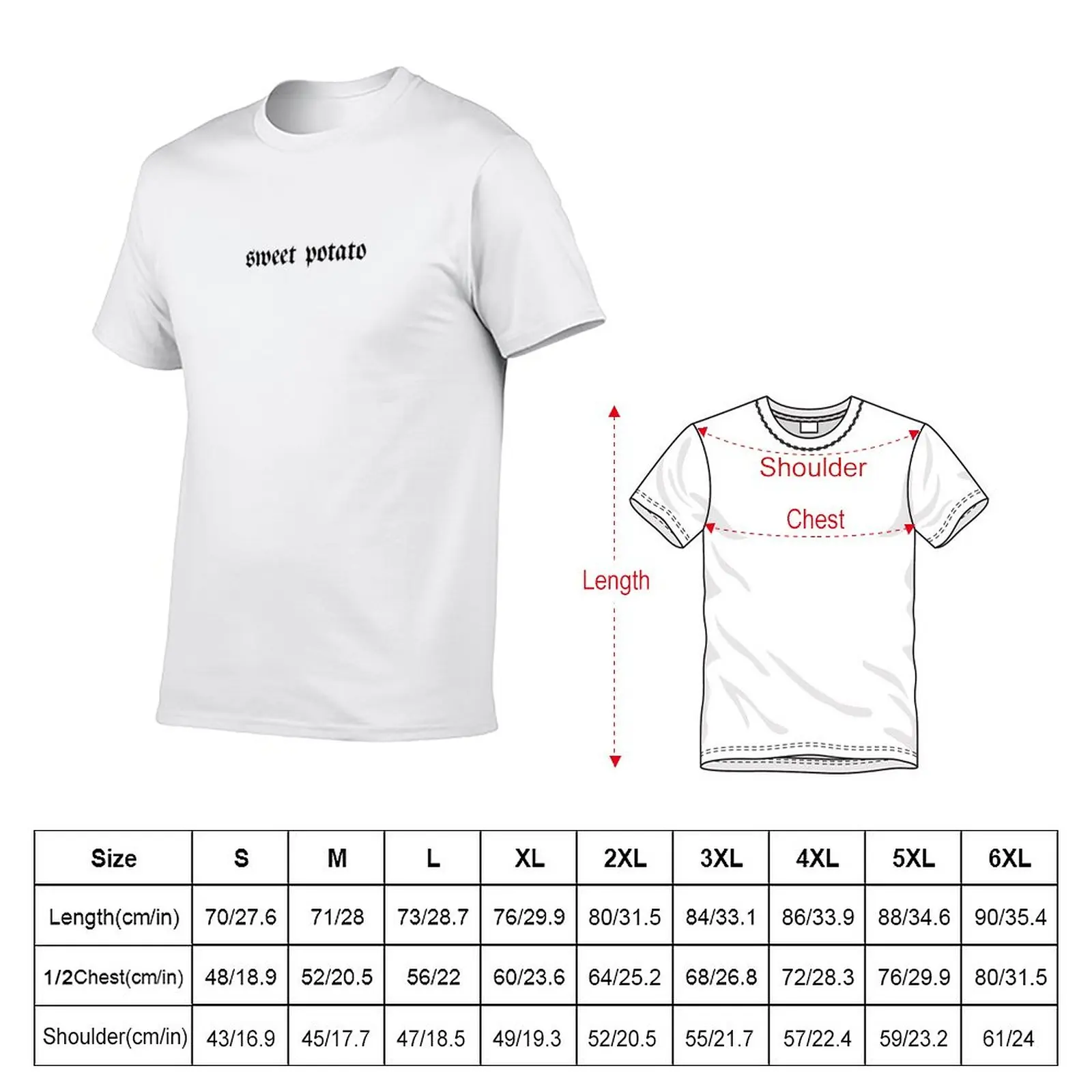 New Sweet Potato (Black type) T-Shirt anime man clothes kawaii clothes custom t shirts design your own Men's t shirts