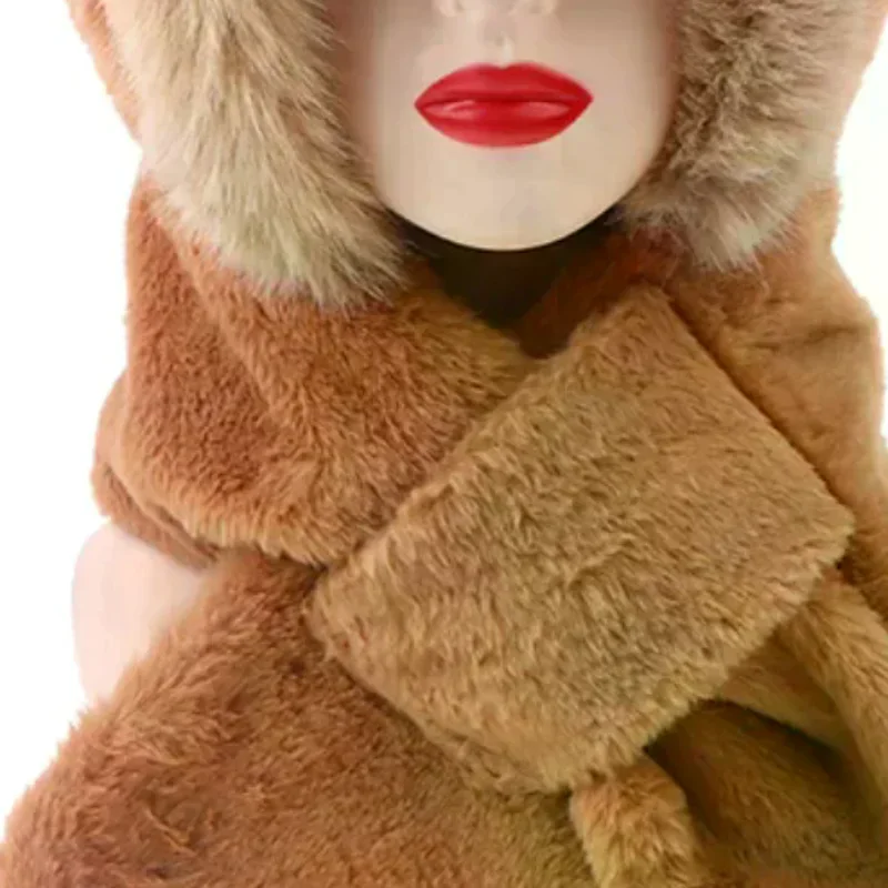 العصرية لطيف الكرتون كابيبارا قبعة وشاح الشتاء الدافئة وشاح قبعة للنساء الفتيات Kawaii الأذن حماية لينة فروي وشاح قبعة الهدايا