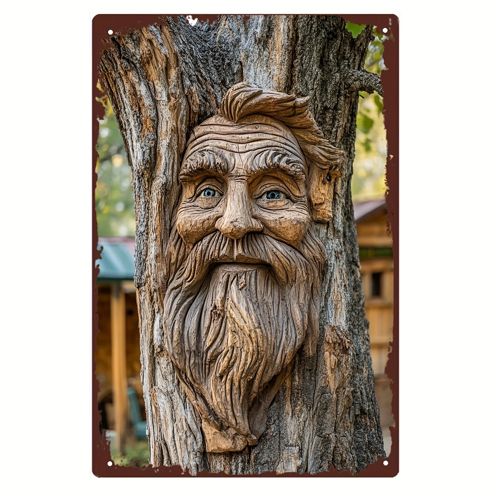 Home Decor Tree - Urocza metalowa tabliczka z motywem wiejskiego