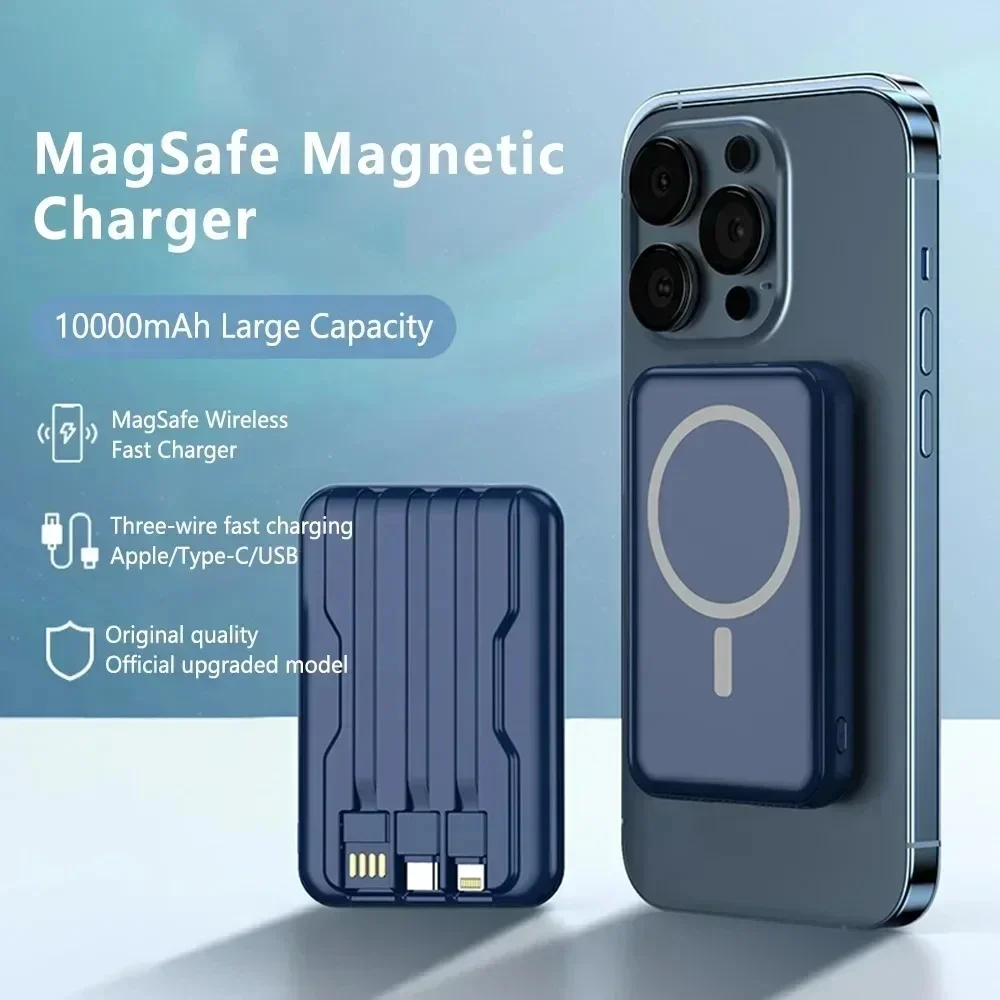 Magnetic Wireless Charger Power Bank External Battery Charging 10000mAh for iPhone 15 14 13 12 Xiaomi Samsung Magsafe Poverbank