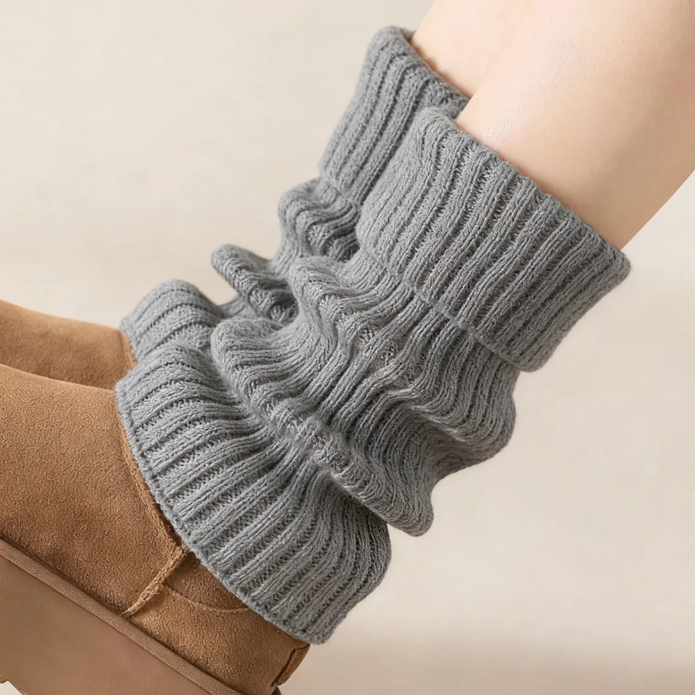 1 Para Klasycznych Dzianinowych Ocieplaczy na Nogi, Prążkowane Podkolanówki, Damskie Skarpety, Dzianinowe podkolanówki zapewniające komfort