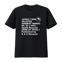 Aphex twin ambient works High Quality Cotton T Shirt vintage Washed Soft Unisex Stylish streetwear homme Stretched fashion