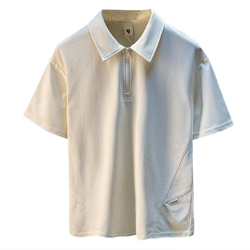 POLO men's summer 2025 new casual collar loose short sleeved half zip cardigan design breathable shirt