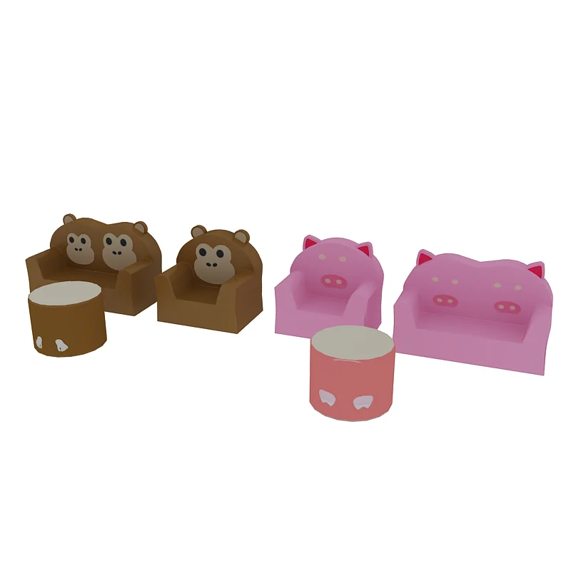 

Casual cartoon pig monkey style sofa cute plush chair children animal and chairs