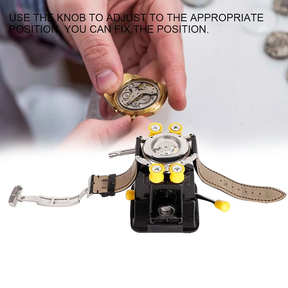 Universal Mini Watch Back Case Holder Suction Cup Base 360 Rotatable Watch Case Opener Watch Case Remover Walnut Carving