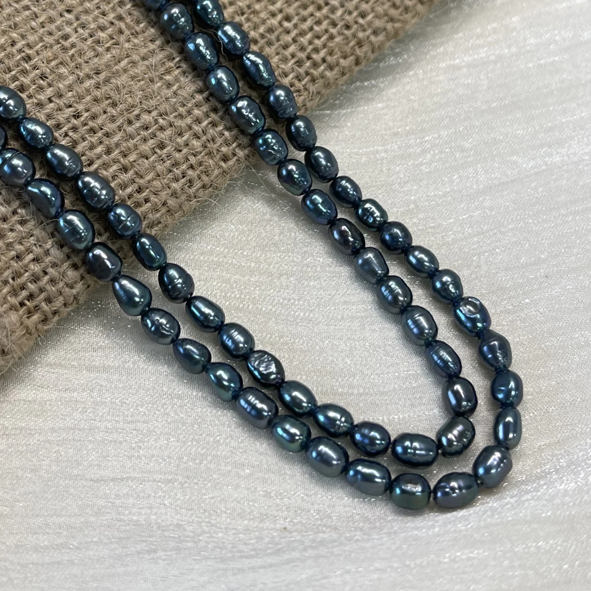 A Black Rice Shaped Beads for Needlework 4-5mm Natural Freshwater Pearls for Jewelry Making DIY Necklace Bracelet Accessories