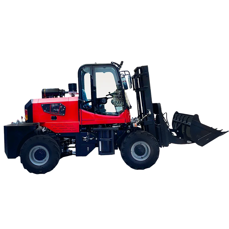 3.5 Ton 5 Ton 4x4 Rough Terrain Diesel Forklift 4WD All Terrain Forklift Truck Internal Combustion Diesel Forklift 3.5T 5 Ton