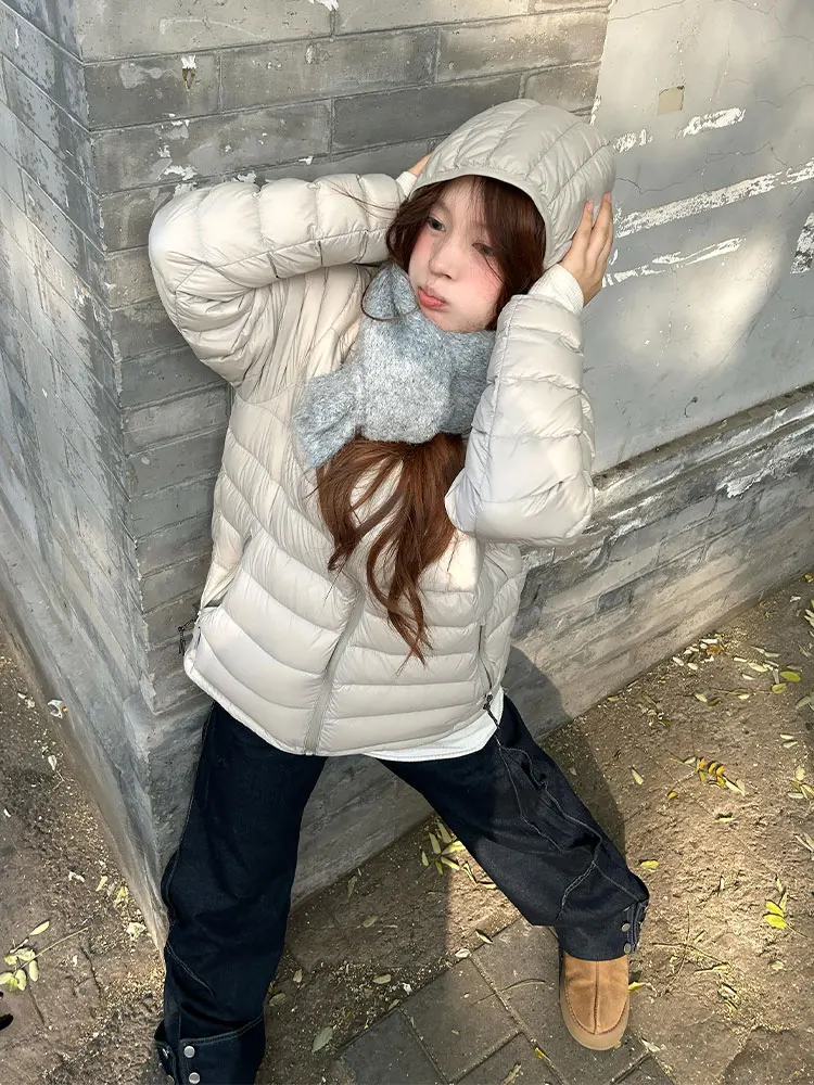 

ay Retro Hooded down Cotton Jaet Women's Winter Thiened Small Size Warm Cotton Clothes Korean Sle Long Sve Coat