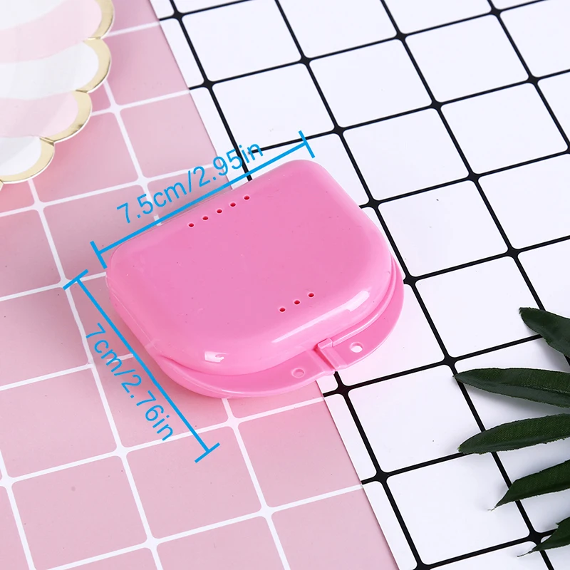 Denture Storage Box Dental Retainer Orthodontic Mouth Guard Container Plastic Oral Hygiene Supplies Tray Dental Appliance Case