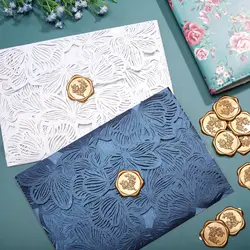 30 Olive Branch Love Tree Style Wax Seal Stickers Self-Adhesive Wedding Invitation Envelope Seal Gold Stickers For Decora Cards