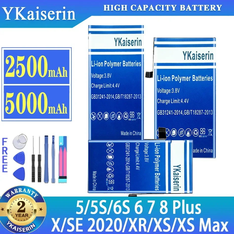 YKaiserin Battery For iPhone 6S 6 7 8 Plus 8Plus X SE 2020 SE2020 5S 5C 5 XR XS Max For Apple iPhone6S iPhone7 Batteria