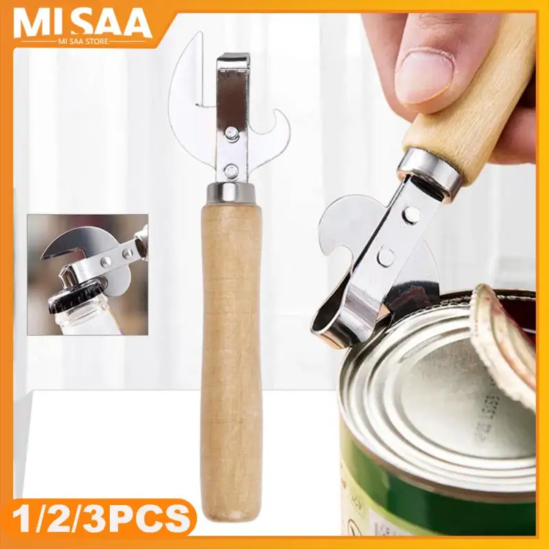 Stainless Steel Opener Knife Safety Hand-actuated Beer Opener Easy Grip Can Opener Kitchen Tools Lid Can Remover Kitchen Gadgets