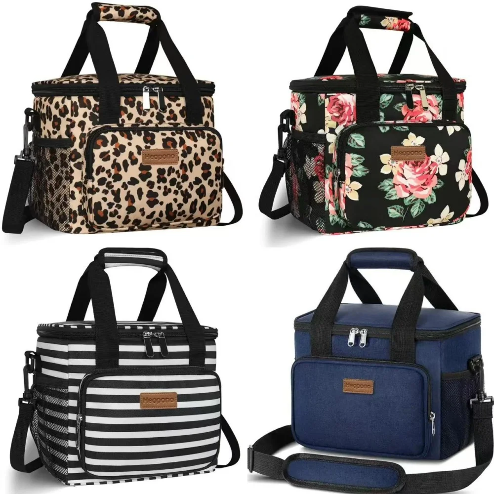 

15L Large Oxford Cloth Thermal Insulated Lunch Bag Box For Women Portable Cross-Body Food Pouch Adult Cooler Cooling Tote Bag