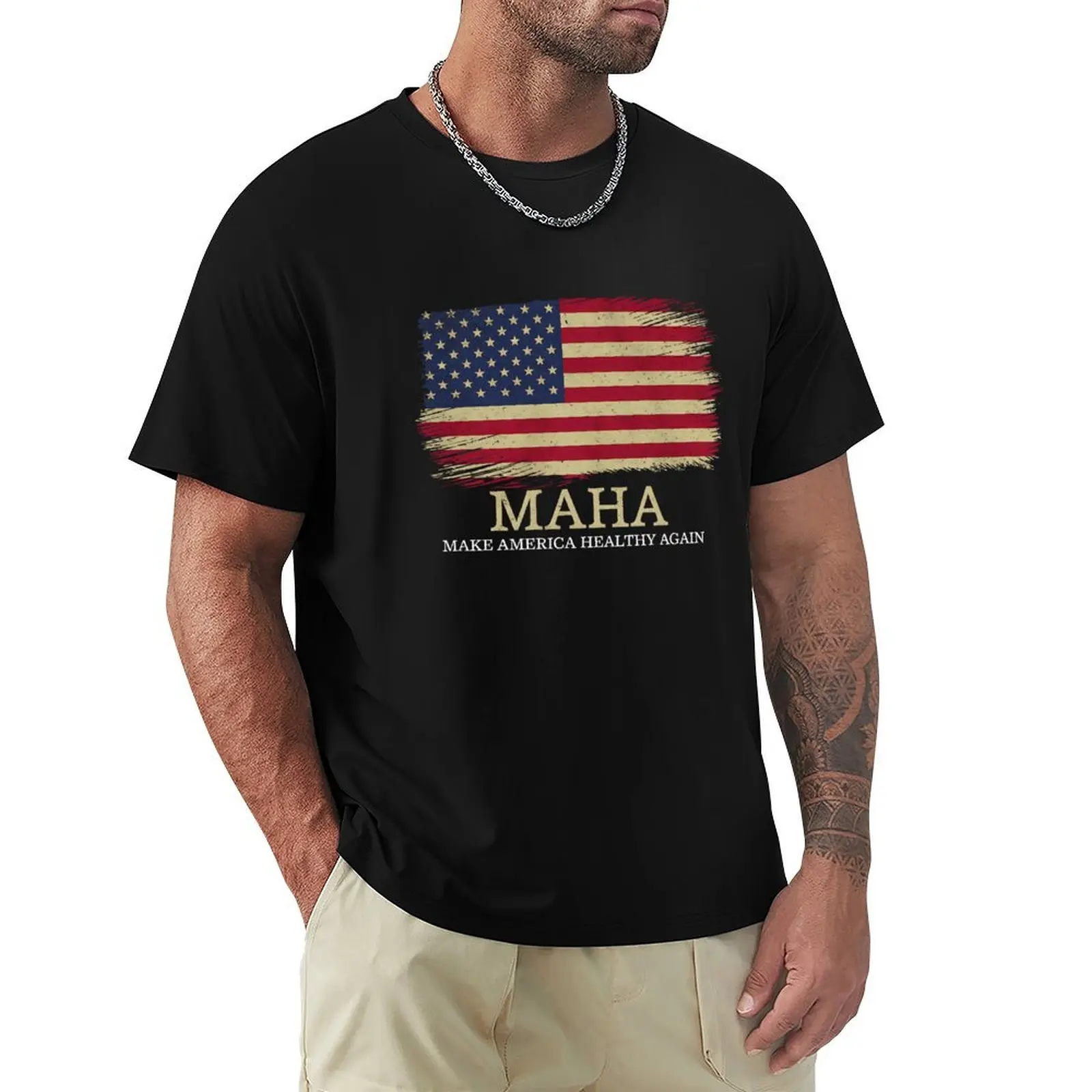 

MAHA Make America Healthy Again T-Shirt kawaii clothes tops Aesthetic clothing sweat t shirt for men