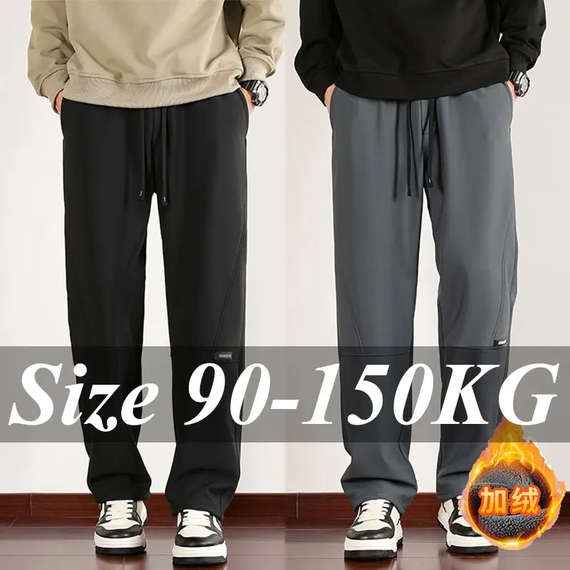 

Men's Fleece Sweatpants Plus Size 9XL 10XL Winter High Elastic Thick Warm Pants Gym Joggers Large Size Running Sports Trousers