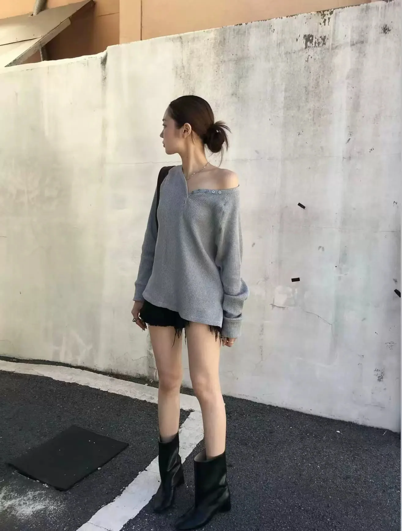 

Женская блузка с длинным рукавом и вафельным узором, свободного кроя, однотонная, из смесового полиэстера и хлопка, для весеннего повседневного образа