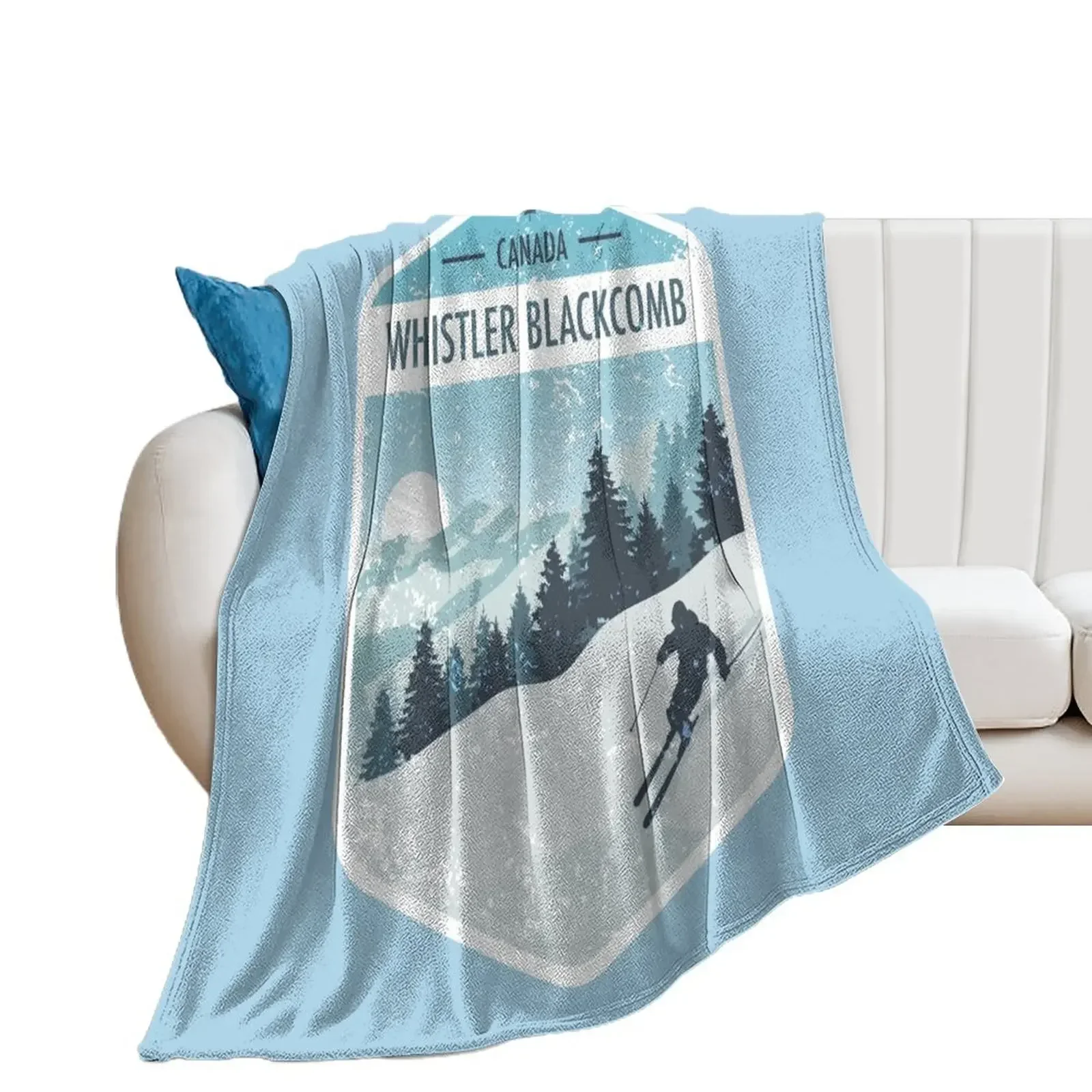 

Whistler Blackcomb in Canada Throw Blanket Shaggy Retros Bed Blankets