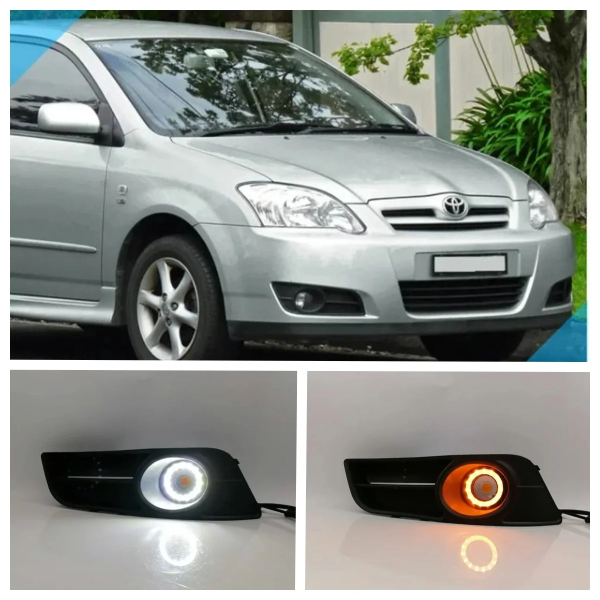 

LED Fog Light Assembly For Toyota Corolla 2004 2005 2006 Dual Color Angel Eye Daytime Running Lights Fog Lamp Accessories Kits