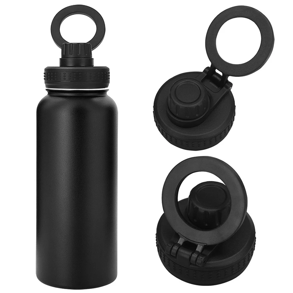 For MagSafe 1000ML Insulated Bottle Water Bottle with Rotating Phone Holder Thermal Water Cup Thermal Mug for Outdoor Sports