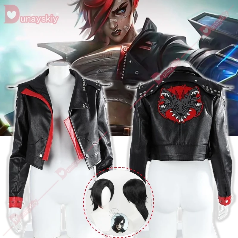 Arcane Vi Cosplay Costume Game LOL Vi Costumes Leather Coat Outfit Halloween Christmas New Year Party Deguisement Customized