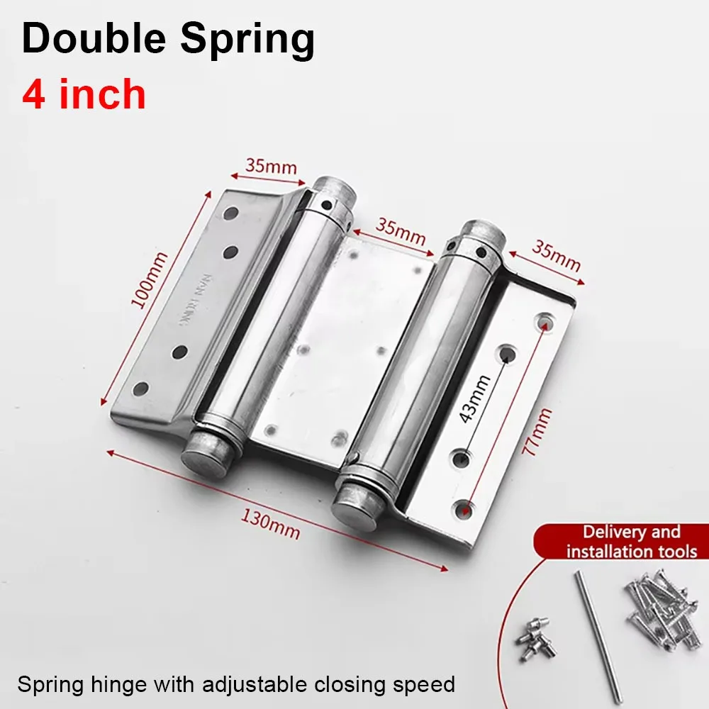 

1Pcs Double Opening Door Hinge With Inner And Outer Thickened Spring Silent Hinges 3/4/5/6inch Stainless Steel Free Spring Hinge