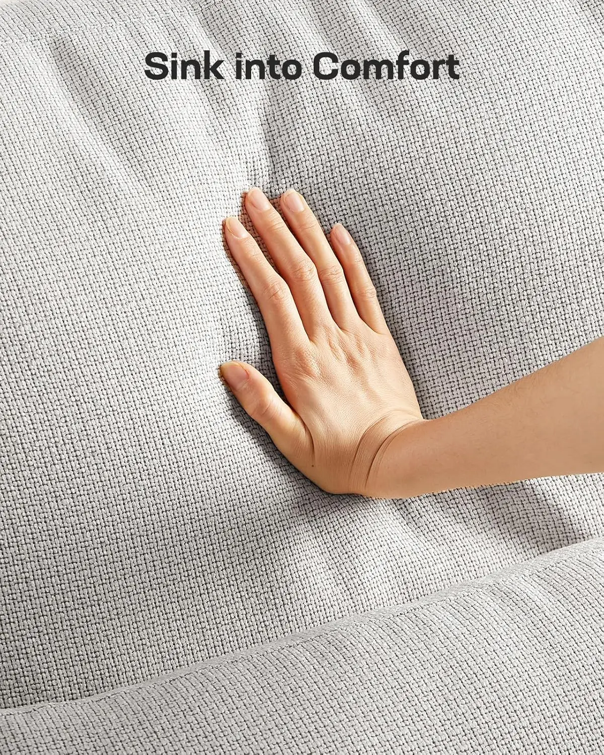 Sofá Moderno de Linho com 3 Lugares e Assento Profundo de 89 Polegadas para Sala de Estar, Quarto, Escritório, Apartamento, Personalizável